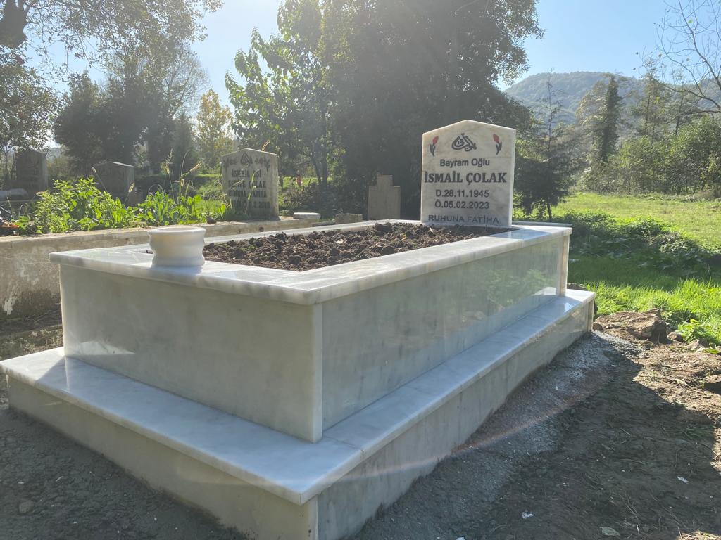 MM02-Taban Kaplamalı Beyaz Mermer Mezar