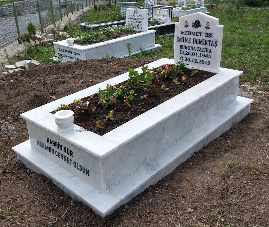 MM01-Taban Kaplamalı Beyaz Mermer Mezar01